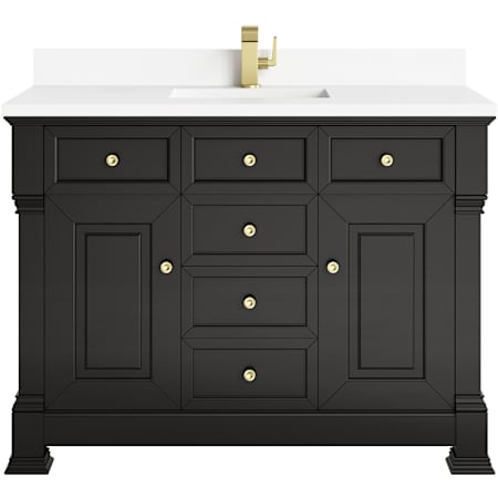 James Martin Vanities Brookfield 48" Free Standing Single Basin Vanity Set with Quartz Top and Rectangular Sink Black Onyx