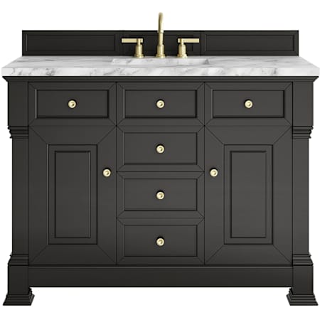 James Martin Vanities Brookfield 48" Free Standing Single Basin Vanity Set with Marble Top and Rectangular Sink Black Onyx
