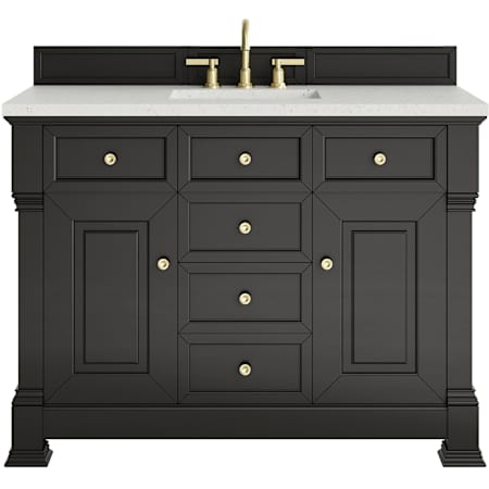 James Martin Vanities Brookfield 48" Free Standing Single Basin Vanity Set with Quartz Top and Rectangular Sink Black Onyx