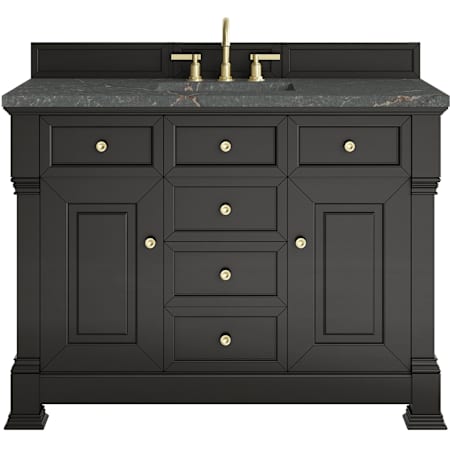 James Martin Vanities Brookfield 48" Free Standing Single Basin Vanity Set with Quartz Top and Rectangular Sink Black Onyx