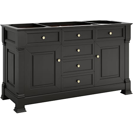 James Martin Vanities Brookfield 60" Free Standing Single Basin Vanity Cabinet Only - Less Vanity Top Black Onyx