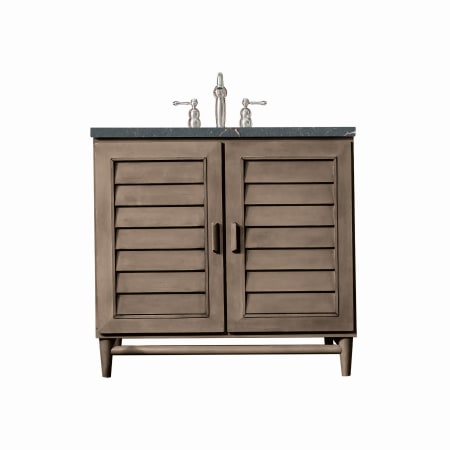 James Martin Vanities Portland 36" Single Basin Wood Vanity Set with 3cm Parisien Bleu Silestone Quartz Vanity Top and Rectangular Sink Whitewashed Walnut