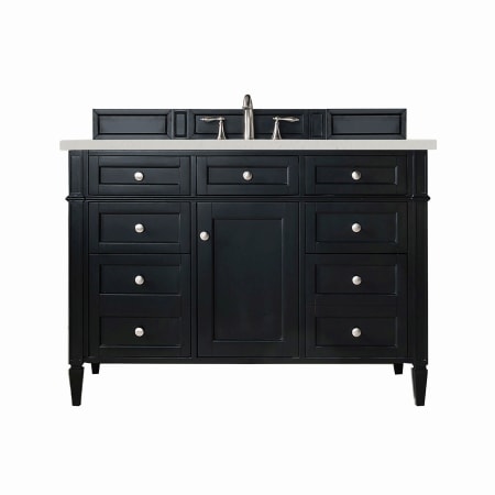 James Martin Vanities Brittany 48" Single Basin Poplar Wood Vanity Set with 3cm Lime Delight Silestone Quartz Vanity Top and Rectangular Sink Black Onyx