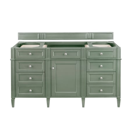 James Martin Vanities Brittany 60" Single Basin Poplar Wood Vanity Cabinet Only Smokey Celadon