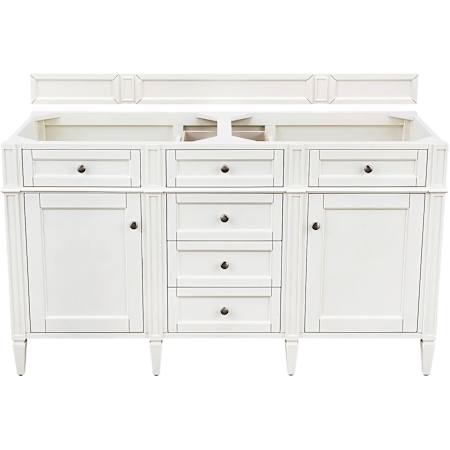 James Martin Vanities Brittany 60" Free Standing Double Basin Poplar Wood Vanity Cabinet Only Bright White