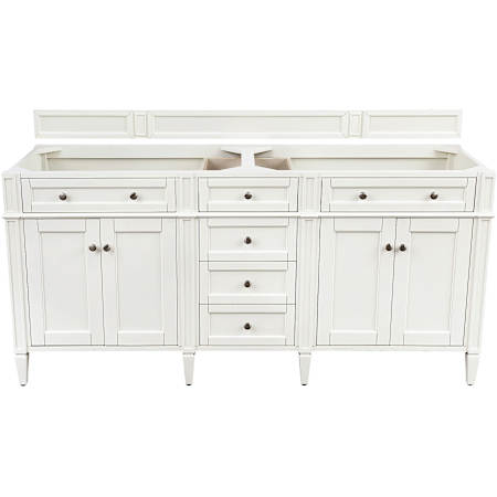 James Martin Vanities Brittany 72" Free Standing Double Basin Poplar Wood Vanity Cabinet Only Bright White