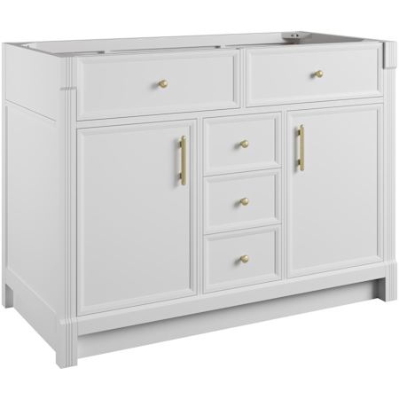 James Martin Vanities Bellshire 48" Single Free Standing Poplar Wood Vanity Cabinet Only with USB Port and Electrical Outlet Bright White