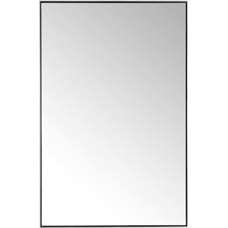 James Martin Vanities Rohe 26"W x 40"H Rectangular Flat Frameless Wall Mounted Bathroom Mirror Satin Nickel