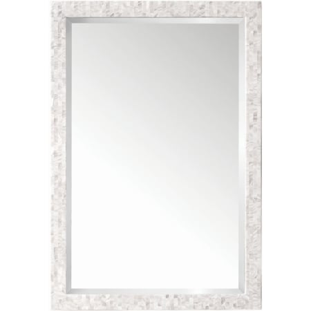 James Martin Vanities Callie 26" W x 38" H Rectangular Wood Framed Bathroom Wall Mirror White Mother of Pearl