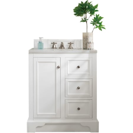 James Martin Vanities De Soto 32" Free Standing Single Vanity Set with Wood Cabinet and Arctic Fall Stone Composite Vanity Top Bright White