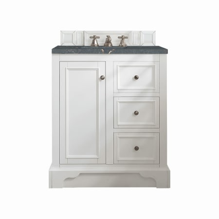 James Martin Vanities De Soto 32" Single Basin Poplar Wood Vanity Set with 3cm Parisien Bleu Silestone Quartz Vanity Top and Rectangular Sink Bright White