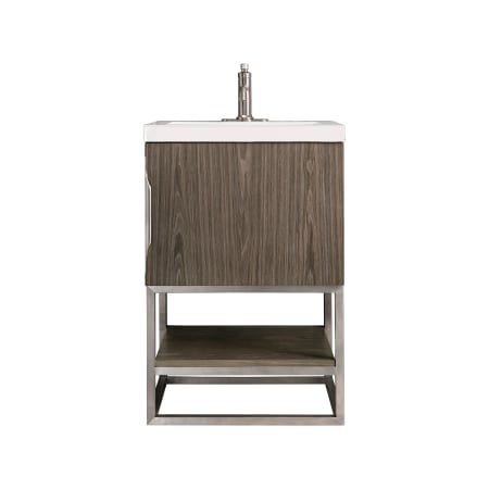 James Martin Vanities Columbia 24" Free Standing Single Basin Vanity Set with Cabinet and Stone Composite Vanity Top Ash Gray
