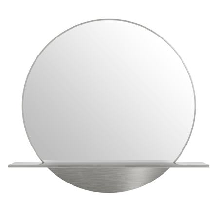 James Martin Vanities Platform 24"W x 22"H Circular Flat Frameless Wall Mounted Bathroom Mirror Brushed Nickel