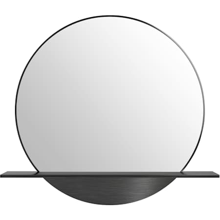 James Martin Vanities Platform 24"W x 22"H Circular Flat Framed Wall Mounted Bathroom Mirror Modern Iron