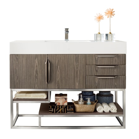 James Martin Vanities Columbia 48" Single Free Standing Vanity Cabinet - Less Vanity Top Ash Gray