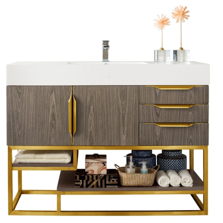 James Martin Vanities Columbia 48" Single Free Standing Vanity Cabinet - Less Vanity Top Ash Gray