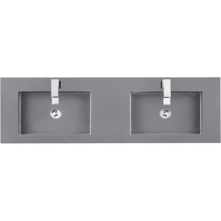 James Martin Vanities 59" Stone Composite Vanity Top with 2 Integrated Stone Composite Sinks and 1 Faucet Hole Dusk Grey Glossy