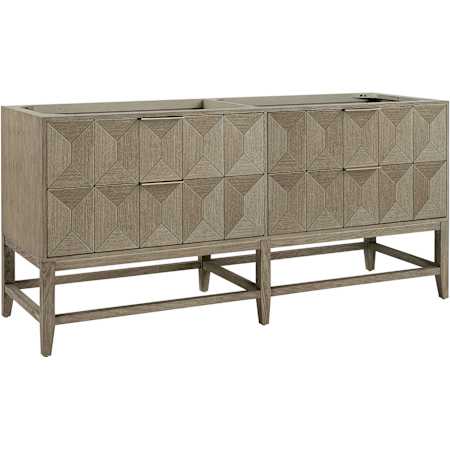 James Martin Vanities Emmeline 72" Free Standing Double Basin Acacia Wood Vanity Cabinet Only Pebble Oak