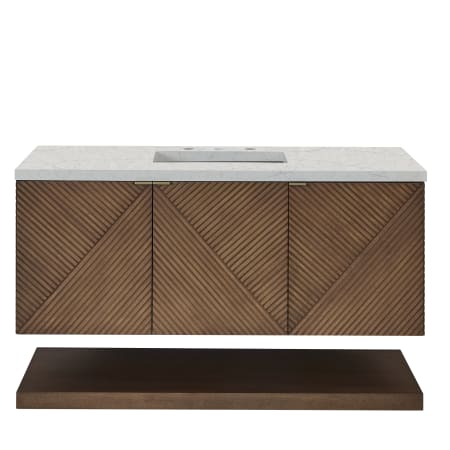 James Martin Vanities Marcello 48" Free Standing Vanity Set with Cabinet and Eternal Jasmine Pearl Quartz Vanity Top Chestnut