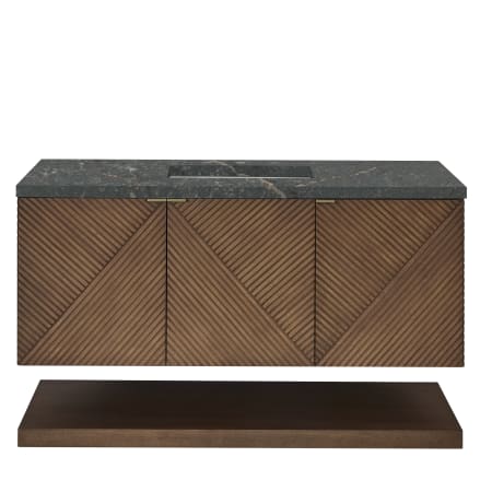 James Martin Vanities Marcello 48" Free Standing Vanity Set with Cabinet and Parisien Bleu Quartz Vanity Top Chestnut