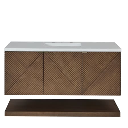 James Martin Vanities Marcello 48" Free Standing Vanity Set with Cabinet and White Zeus Quartz Vanity Top Chestnut