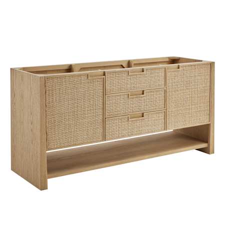 James Martin Vanities Solene 72" Free Standing Double Basin Poplar Wood Vanity Cabinet Only Seaside Oak