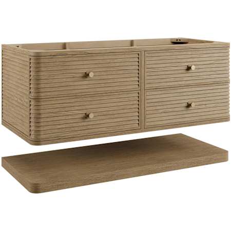James Martin Vanities Allamari 48" Wall Mounted Single Basin Ash Wood Vanity Dune Mist