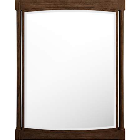 James Martin Vanities Kinnsden Wall Mounted Bathroom Mirror Basin Poplar Wood Vanity Set with Top Sable Oak