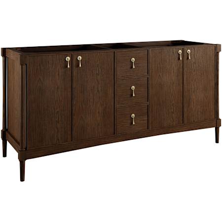 James Martin Vanities Kinnsden 72 Free Standing Double Basin Oak Wood Vanity with USB Port(s), and Electrical Outlet(s) Sable Oak