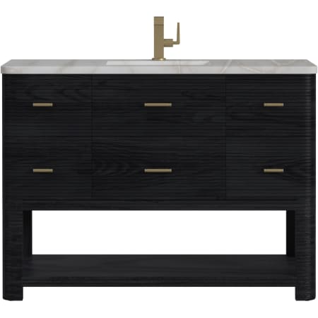 James Martin Vanities Lucian 48" Free Standing Single Basin Vanity Set with Cabinet and Quartz Vanity Top Carbon Oak