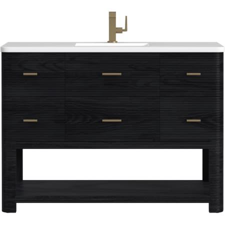 James Martin Vanities Lucian 48" Free Standing Single Basin Vanity Set with Cabinet and Quartz Vanity Top Carbon Oak