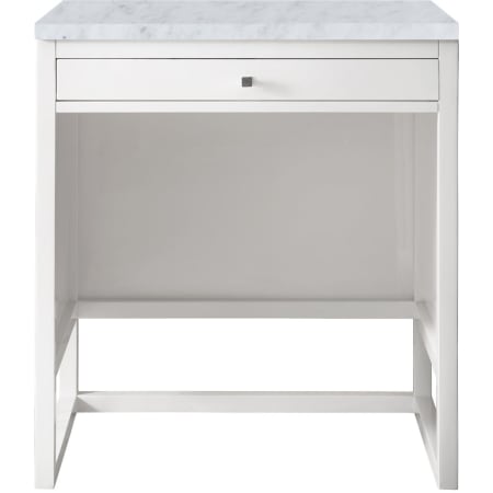 James Martin Vanities Athens 30" Countertop Unit with Carrara Marble Top Glossy White