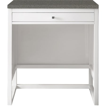 James Martin Vanities Athens 30" Countertop Unit with Grey Expo Quartz Top Glossy White