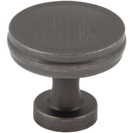 Jeffrey Alexander Jules 1-3/8" Modern Industrial Flat Round Mushroom Cabinet / Drawer Knob Brushed Pewter