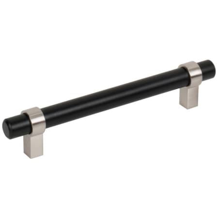Jeffrey Alexander Key Grande 5-1/16" (128 mm) Center to Center Modern Industrial Pipe Style Bar Cabinet Handle / Drawer Pull - Split Finish Matte Black / Satin Nickel