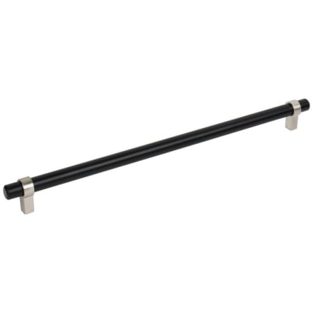 Jeffrey Alexander Key Grande 12-9/16" (319 mm) Center to Center Modern Industrial Pipe Style Bar Cabinet Handle / Drawer Pull Matte Black / Satin Nickel