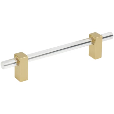 Jeffrey Alexander Spencer 5-1/16" (128 mm) Center to Center Acrylic Cabinet Bar Handle / Acrylic Drawer Bar Pull Brushed Gold