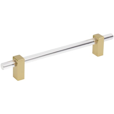 Jeffrey Alexander Spencer 6-5/16" (160 mm) Center to Center Acrylic Clear Cabinet Bar Handle / Drawer Bar Pull Brushed Gold