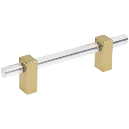 Jeffrey Alexander Spencer 3-3/4" (96 mm) Center to Center Acrylic Cabinet Bar Handle / Acrylic Drawer Bar Pull Brushed Gold