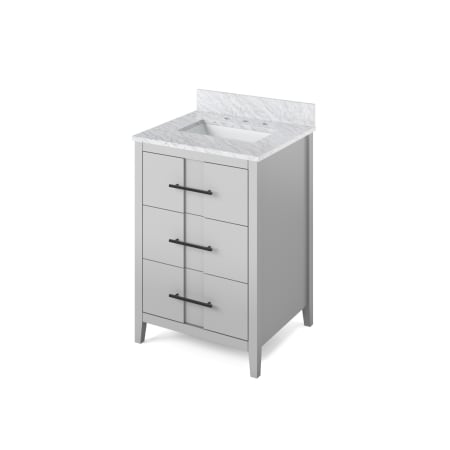 Jeffrey Alexander Katara 24" Free Standing Vanity Set with Cabinet and Marble Vanity Top - FINAL SALE Grey / White Carrara