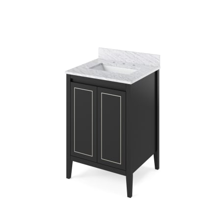 Jeffrey Alexander Percival II 24" Free Standing Vanity Set with Cabinet and Cultured Marble Vanity Top - FINAL SALE Black / White Carrara