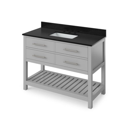 Jeffrey Alexander Wavecrest II 48" Free Standing Vanity Set with Cabinet and Granite Vanity Top Grey / Black