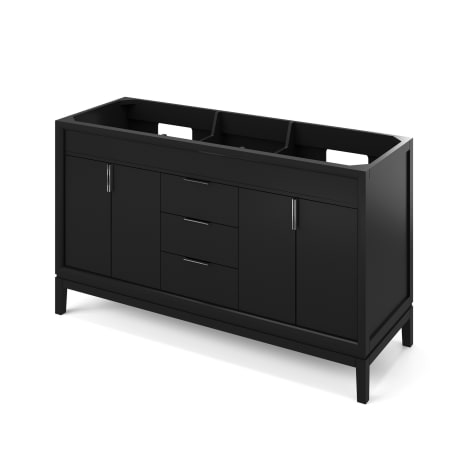 Jeffrey Alexander Theodora 60" Double Free Standing Vanity Cabinet - Less Vanity Top Black