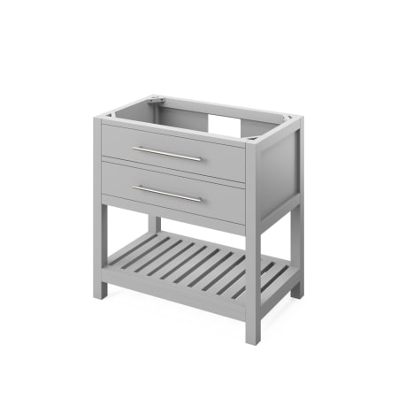 Jeffrey Alexander Wavecrest 36" Single Free Standing Vanity Cabinet - Less Vanity Top Grey