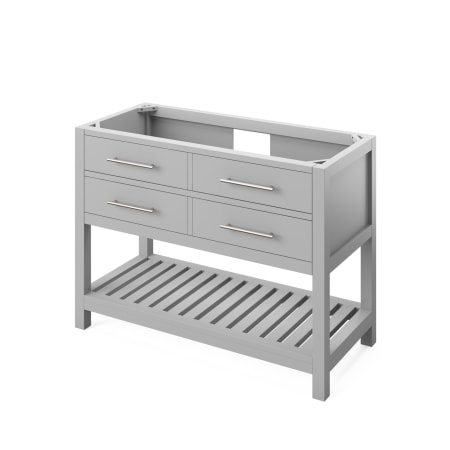 Jeffrey Alexander Wavecrest 48" Single Free Standing Vanity Cabinet - Less Vanity Top Grey