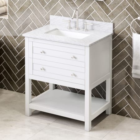 White / White Carrara Marble Top
