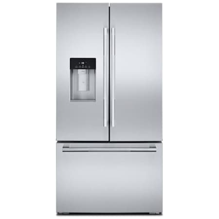 JennAir Rise 36 Inch Wide 23.84 Cu. Ft. Energy Star Certified French Door Refrigerator with Adaptive Defrost and HumidSeal Crisper Drawers Stainless Steel