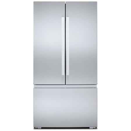 JennAir Noir 36 Inch Wide 24.76 Cu. Ft. Energy Star Certified French Door Refrigerator with Adaptive Defrost and HumidSeal Crisper Drawers Stainless Steel
