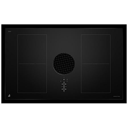 JennAir 36 Inch Wide 4 Burner Electric Induction Cooktop with Top Mounted Controls and Integrated Downdraft Ventilation Black