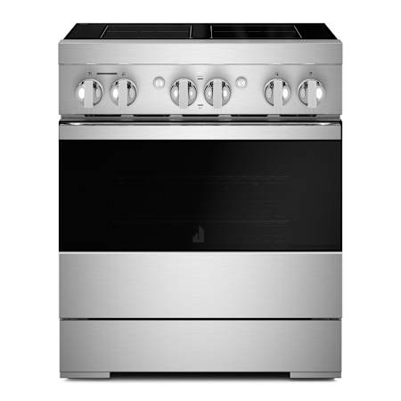 JennAir 30 Inch Wide Free Standing Induction Range with Knob Controls and Meat Thermometer Stainless Steel